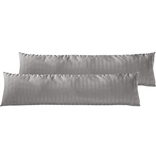 Pure Label 2er Set Mako Satin Damast Streifen Seitenschläferkissen 40x145 cm aus Baumwolle in grau| Traumhaft weicher Kissenbezug für Seitenschläfer passend zu unserer Bettwäsche Sets Pure Label 2er Set Mako Satin Damast Streifen Seitenschläferkissen 40x145 cm aus Baumwolle in grau| Traumhaft weicher Kissenbezug für Seitenschläfer passend zu unserer Bettwäsche Sets von Pure Label