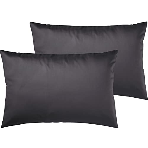 Pure Label 2er Set Mako Satin Kissenbezüge 40x60 cm aus 100% Baumwolle in dunkelgrau - Traumhaft weiche Deko Kissen passend zu unseren Bettwäsche Sets Pure Label 2er Set Mako Satin Kissenbezüge 40x60 cm aus 100% Baumwolle in dunkelgrau - Traumhaft weiche Deko Kissen passend zu unseren Bettwäsche Sets von Pure Label