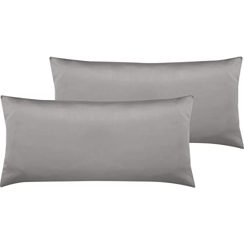 Pure Label 2er Set Mako Satin Kopfkissenbezüge 40x80 cm aus 100% Baumwolle in grau - Traumhaft weiche Kissenbezüge passend zu unseren Bettwäsche Sets Pure Label 2er Set Mako Satin Kopfkissenbezüge 40x80 cm aus 100% Baumwolle in grau - Traumhaft weiche Kissenbezüge passend zu unseren Bettwäsche Sets von Pure Label