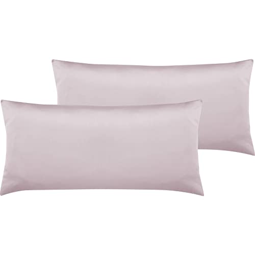 Pure Label 2er Set Mako Satin Kopfkissenbezüge 40x80 cm aus 100% Baumwolle in rosa - Traumhaft weiche Kissenbezüge passend zu unseren Bettwäsche Sets von Pure Label