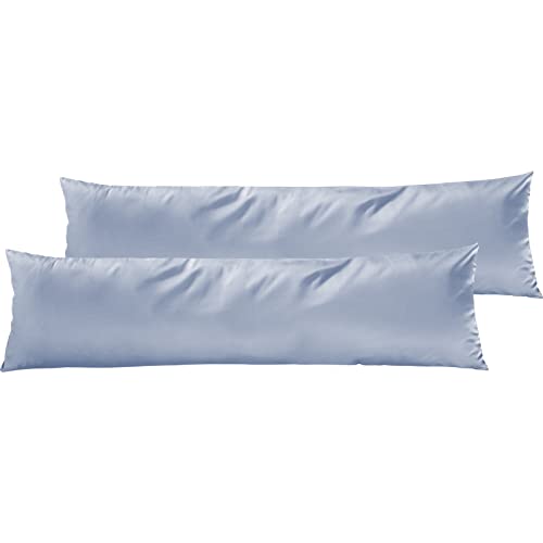 Pure Label 2er Set Mako Satin Seitenschläferkissen 40x145 cm aus Baumwolle in hellblau - Traumhaft weicher Kissenbezug für Seitenschläfer passend zu unserer Bettwäsche Sets Pure Label 2er Set Mako Satin Seitenschläferkissen 40x145 cm aus Baumwolle in hellblau - Traumhaft weicher Kissenbezug für Seitenschläfer passend zu unserer Bettwäsche Sets von Pure Label