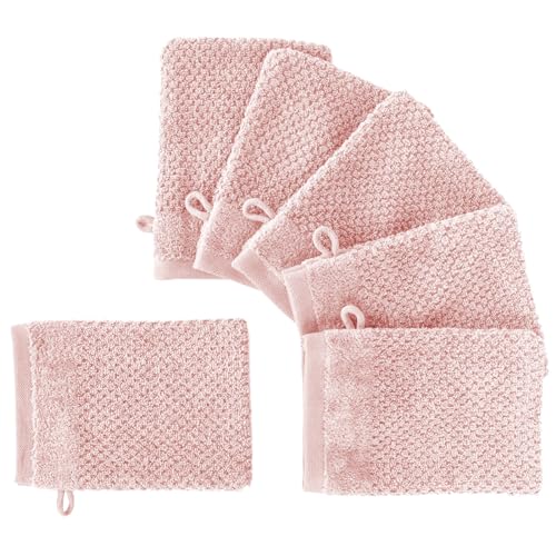 Pure Label 6-TLG. Waschhandschuh Waschlappen Set mit Anhängeschlaufe aus 100% Baumwolle, saugstark, weich und Oeko-TEX Zertifiziert - 6 Waschlappen aus Baumwolle 16x21cm, Rosa Pure Label 6-TLG. Waschhandschuh Waschlappen Set mit Anhängeschlaufe aus 100% Baumwolle, saugstark, weich und Oeko-TEX Zertifiziert - 6 Waschlappen aus Baumwolle 16x21cm, Rosa von Pure Label