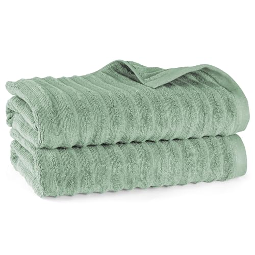 Pure Label Badetuch - 2er-Pack 70x140cm aus 100% Baumwolle - saugstark, schnelltrockend & weich - Duschtücher mit Anhängeschlaufe - Oeko-TEX Zertifiziert - Salbeigrün Pure Label Badetuch - 2er-Pack 70x140cm aus 100% Baumwolle - saugstark, schnelltrockend & weich - Duschtücher mit Anhängeschlaufe - Oeko-TEX Zertifiziert - Salbeigrün von Pure Label