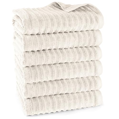Pure Label Badetuch - 6er-Pack 70x140cm aus 100% Baumwolle - saugstark, schnelltrockend & weich - Duschtücher mit Anhängeschlaufe - Oeko-TEX Zertifiziert - Creme Pure Label Badetuch - 6er-Pack 70x140cm aus 100% Baumwolle - saugstark, schnelltrockend & weich - Duschtücher mit Anhängeschlaufe - Oeko-TEX Zertifiziert - Creme von Pure Label