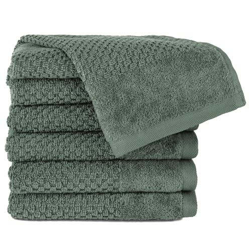 Pure Label Gasthandtuch - 6er-Pack 30x50cm aus 100% Baumwolle - saugstark, schnelltrockend & weich - Gästehandtuch mit Anhängeschlaufe - Oeko-TEX Zertifiziert - Dunkelgrün Pure Label Gasthandtuch - 6er-Pack 30x50cm aus 100% Baumwolle - saugstark, schnelltrockend & weich - Gästehandtuch mit Anhängeschlaufe - Oeko-TEX Zertifiziert - Dunkelgrün von Pure Label
