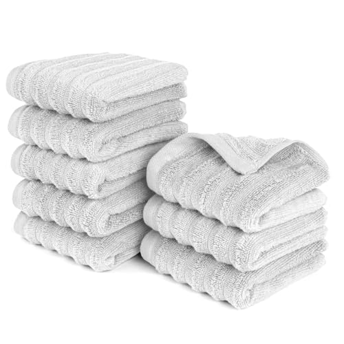 Pure Label Gasthandtuch - 8er-Pack 30x50cm aus 100% Baumwolle - saugstark, schnelltrockend & weich - Gästehandtuch mit Anhängeschlaufe - Oeko-TEX Zertifiziert - Hellgrau Pure Label Gasthandtuch - 8er-Pack 30x50cm aus 100% Baumwolle - saugstark, schnelltrockend & weich - Gästehandtuch mit Anhängeschlaufe - Oeko-TEX Zertifiziert - Hellgrau von Pure Label