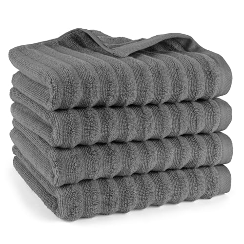Pure Label Handtuch - 4er-Pack 50x100cm aus 100% Baumwolle - saugstark, schnelltrockend & weich - Handtücher mit Anhängeschlaufe - Oeko-TEX Zertifiziert - Anthrazit Pure Label Handtuch - 4er-Pack 50x100cm aus 100% Baumwolle - saugstark, schnelltrockend & weich - Handtücher mit Anhängeschlaufe - Oeko-TEX Zertifiziert - Anthrazit von Pure Label