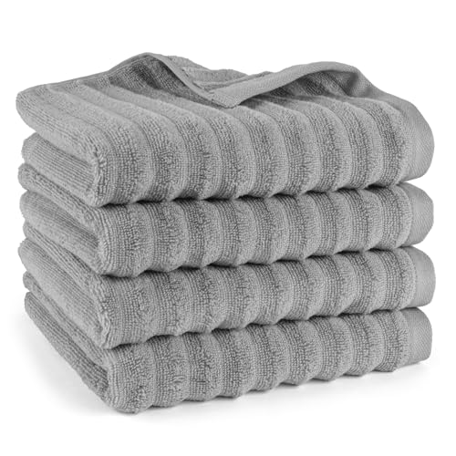 Pure Label Handtuch - 4er-Pack 50x100cm aus 100% Baumwolle - saugstark, schnelltrockend & weich - Handtücher mit Anhängeschlaufe - Oeko-TEX Zertifiziert - Dunkelgrau Pure Label Handtuch - 4er-Pack 50x100cm aus 100% Baumwolle - saugstark, schnelltrockend & weich - Handtücher mit Anhängeschlaufe - Oeko-TEX Zertifiziert - Dunkelgrau von Pure Label