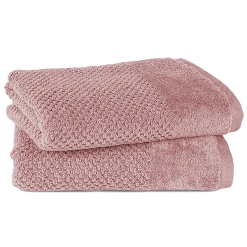 Pure Label Handtuch - 4er-Pack 50x100cm aus 100% Baumwolle - saugstark, schnelltrockend & weich - Handtücher mit Anhängeschlaufe - Oeko-TEX Zertifiziert - Mauve von Pure Label