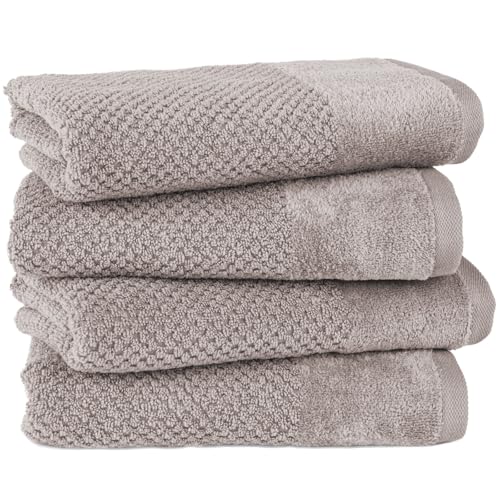 Pure Label Handtuch - 4er-Pack 50x100cm aus 100% Baumwolle - saugstark, schnelltrockend & weich - Handtücher mit Anhängeschlaufe - Oeko-TEX Zertifiziert - Taupe Pure Label Handtuch - 4er-Pack 50x100cm aus 100% Baumwolle - saugstark, schnelltrockend & weich - Handtücher mit Anhängeschlaufe - Oeko-TEX Zertifiziert - Taupe von Pure Label