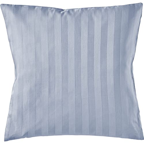 Pure Label Mako Satin Damast Streifen Kissenbezug 40x40 cm aus 100% Baumwolle in grau| Traumhaft weiches Deko Kissen passend zu unseren Bettwäsche Sets von Pure Label