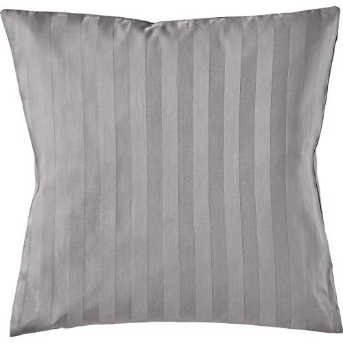 Pure Label Mako Satin Damast Streifen Kissenbezug 40x40 cm aus 100% Baumwolle in hellblau| Traumhaft weiches Deko Kissen passend zu unseren Bettwäsche Sets von Pure Label