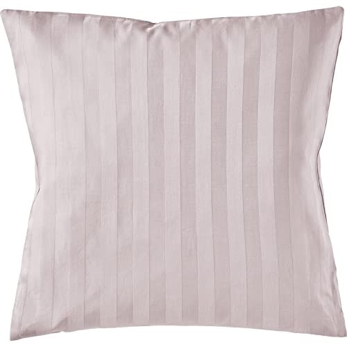 Pure Label Mako Satin Damast Streifen Kissenbezug 40x40 cm aus 100% Baumwolle in rosa| Traumhaft weiches Deko Kissen passend zu unseren Bettwäsche Sets von Pure Label