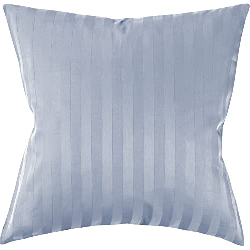 Pure Label Mako Satin Damast Streifen Kissenbezug 50x50 cm aus 100% Baumwolle in hellblau - Traumhaft weiches Deko Kissen passend zu unseren Bettwäsche Sets von Pure Label