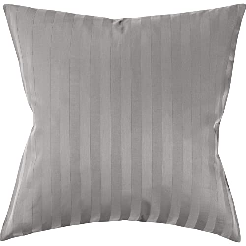 Pure Label Mako Satin Damast Streifen Kissenbezug 50x50 cm aus 100% Baumwolle in hellblau| Traumhaft weiches Deko Kissen passend zu unseren Bettwäsche Sets von Pure Label