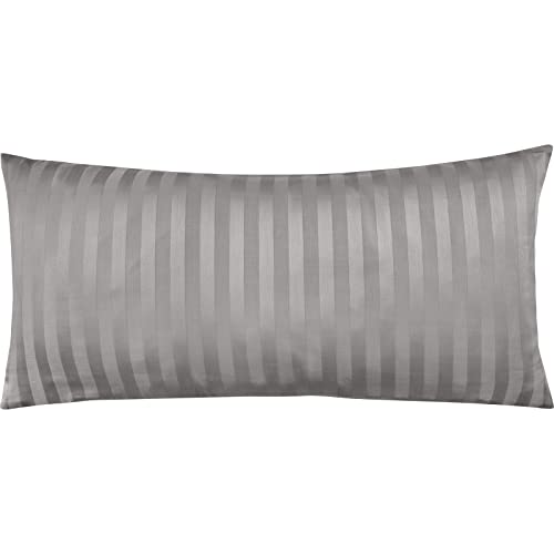 Pure Label Mako Satin Damast Streifen Kopfkissenbezug 40x80 cm aus 100% Baumwolle in hellblau| Traumhaft weicher Kissenbezug passend zu unseren Bettwäsche Sets von Pure Label