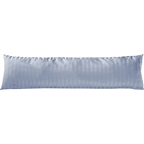 Pure Label Mako Satin Damast Streifen Seitenschläferkissen 40x145 cm aus Baumwolle in hellblau - Traumhaft weicher Kissenbezug für Seitenschläfer passend zu unserer Bettwäsche Sets von Pure Label