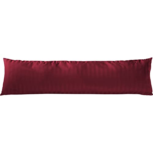 Pure Label Mako Satin Damast Streifen Seitenschläferkissen 40x145 cm aus Baumwolle in rot - Traumhaft weicher Kissenbezug für Seitenschläfer passend zu unserer Bettwäsche Sets von Pure Label
