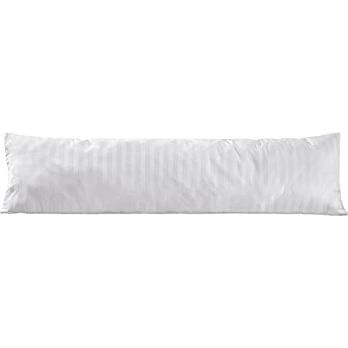 Pure Label Mako Satin Damast Streifen Seitenschläferkissen 40x145 cm aus Baumwolle in weiß - Traumhaft weicher Kissenbezug für Seitenschläfer passend zu unserer Bettwäsche Sets von Pure Label