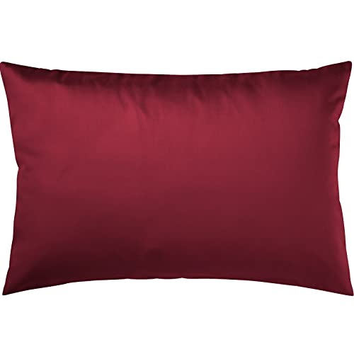 Pure Label Mako Satin Kissenbezug 40x60 cm aus 100% Baumwolle in rot - Traumhaft weiches Deko Kissen passend zu unseren Bettwäsche Sets von Pure Label