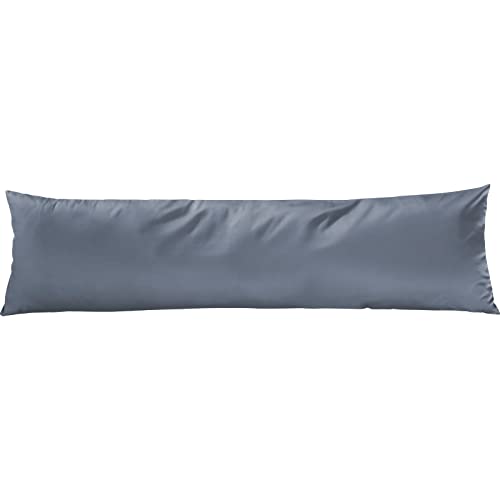 Pure Label Mako Satin Seitenschläferkissen 40x145 cm aus Baumwolle in dunkelblau - Traumhaft weicher Kissenbezug für Seitenschläfer passend zu unserer Bettwäsche Sets von Pure Label
