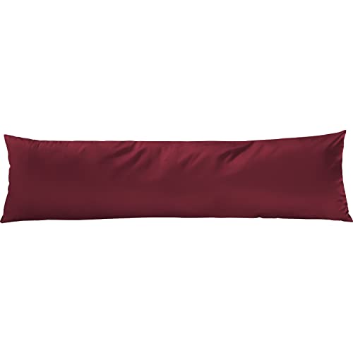 Pure Label Mako Satin Seitenschläferkissen 40x145 cm aus Baumwolle in rot - Traumhaft weicher Kissenbezug für Seitenschläfer passend zu unserer Bettwäsche Sets von Pure Label