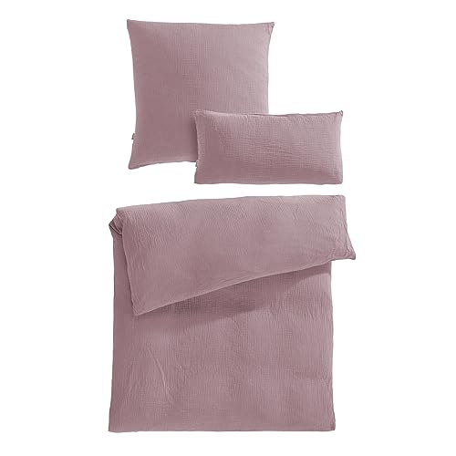 Pure Label Musselin Bettwäsche 135x200 cm mit einem Kissenbezug 80x80 cm und einem Kissenbezug 40x80 cm aus 100% Baumwolle - Traumhaft weiche, kuschelige Bettwäsche-Sets in Mauve Pure Label Musselin Bettwäsche 135x200 cm mit einem Kissenbezug 80x80 cm und einem Kissenbezug 40x80 cm aus 100% Baumwolle - Traumhaft weiche, kuschelige Bettwäsche-Sets in Mauve von Pure Label
