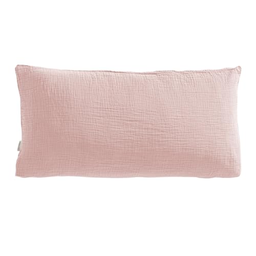 Pure Label Musselin Kopfkissenbezug 40x80 cm aus 100% Baumwolle - Traumhaft weiche, kuschelige Kissen-Sets in rosa aus Musselin von Pure Label
