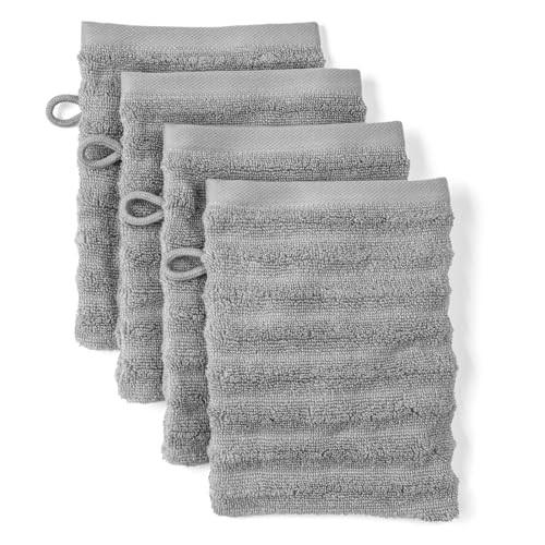 Pure Label Waschlappen - 4er-Pack 16x21cm aus 100% Baumwolle - saugstark, schnelltrockend & weich - Waschhandschuh mit Anhängeschlaufe - Oeko-TEX Zertifiziert - Dunkelgrau Pure Label Waschlappen - 4er-Pack 16x21cm aus 100% Baumwolle - saugstark, schnelltrockend & weich - Waschhandschuh mit Anhängeschlaufe - Oeko-TEX Zertifiziert - Dunkelgrau von Pure Label