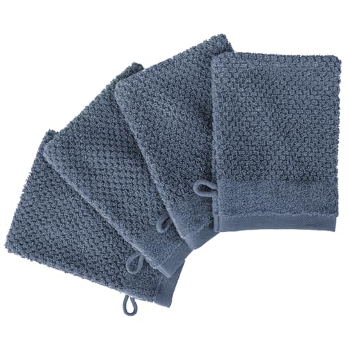Pure Label Waschlappen - 4er-Pack 16x21cm aus 100% Baumwolle - saugstark, schnelltrockend & weich - Waschhandschuh mit Anhängeschlaufe - Oeko-TEX Zertifiziert - Jeansblau Pure Label Waschlappen - 4er-Pack 16x21cm aus 100% Baumwolle - saugstark, schnelltrockend & weich - Waschhandschuh mit Anhängeschlaufe - Oeko-TEX Zertifiziert - Jeansblau von Pure Label