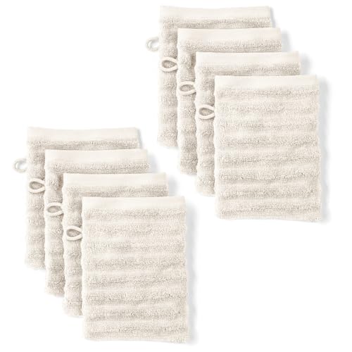 Pure Label Waschlappen - 8er-Pack 16x21cm aus 100% Baumwolle - saugstark, schnelltrockend & weich - Waschhandschuh mit Anhängeschlaufe - Oeko-TEX Zertifiziert - Creme Pure Label Waschlappen - 8er-Pack 16x21cm aus 100% Baumwolle - saugstark, schnelltrockend & weich - Waschhandschuh mit Anhängeschlaufe - Oeko-TEX Zertifiziert - Creme von Pure Label