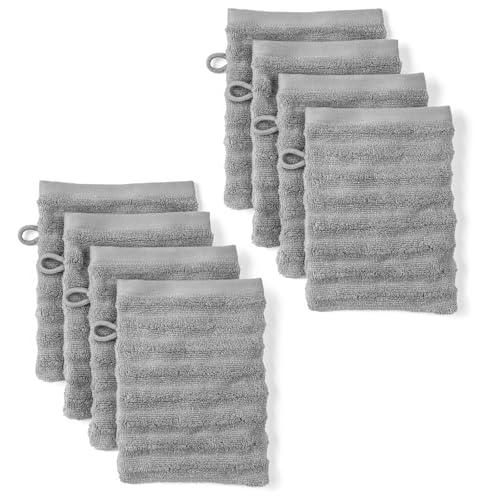 Pure Label Waschlappen - 8er-Pack 16x21cm aus 100% Baumwolle - saugstark, schnelltrockend & weich - Waschhandschuh mit Anhängeschlaufe - Oeko-TEX Zertifiziert - Dunkelgrau Pure Label Waschlappen - 8er-Pack 16x21cm aus 100% Baumwolle - saugstark, schnelltrockend & weich - Waschhandschuh mit Anhängeschlaufe - Oeko-TEX Zertifiziert - Dunkelgrau von Pure Label