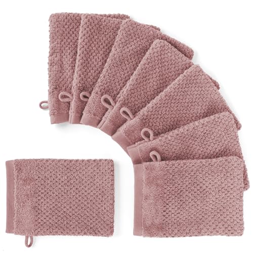Pure Label Waschlappen - 8er-Pack 16x21cm aus 100% Baumwolle - saugstark, schnelltrockend & weich - Waschhandschuh mit Anhängeschlaufe - Oeko-TEX Zertifiziert - Mauve Pure Label Waschlappen - 8er-Pack 16x21cm aus 100% Baumwolle - saugstark, schnelltrockend & weich - Waschhandschuh mit Anhängeschlaufe - Oeko-TEX Zertifiziert - Mauve von Pure Label