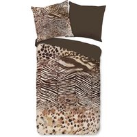 PURE luxury collection Wendebettwäsche "Skins", Mikrofaser, 135x200, 2 Teilig, Pflegeleicht, Wendeoptik, Leopard Braun von Pure Luxury Collection