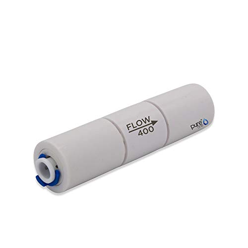PureOne EF036-C Quick-Fitting Durchflussbegrenzer - 1/4 auf 1/4 Zoll Schlauch - 400 ml/min. Zubehör für Umkehr-Osmose von Pure One