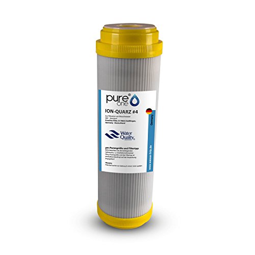 PureOne ION Quarz #4 Anti Eisen. Ergänzend zu Manganfilter. Quarzkies z. Wasser Enteisenung und Filtration. Die Wasserfilter-Kartusche f. Hauswasserwerk Wasserpumpen. Für 10" Wasserfilter Gehäuse von Pure One