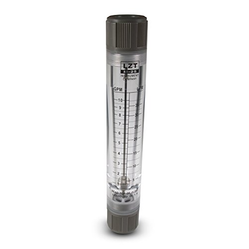 PureOne LZT-IG 10GPM Röhren-Durchflussmesser Messbereich 5 Bis 35 Liter/Minute, 3/4" Innengewinde. Hochwertige Acryl-Durchfluss-Messröhre. Durchflussmeter ist für Putzmaschinen geeignet von Pure One