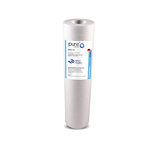 PureOne PPX-10 (1µ bis 200µ) Polypropylene Blockfilter für 10 Zoll Wasserfilter Gehäuse. Bewährter Sedimentfilter. Brunnen, Zisterne, Hauswasserwerk. Extra große Filterfläche - Sehr Ergiebig von pure one