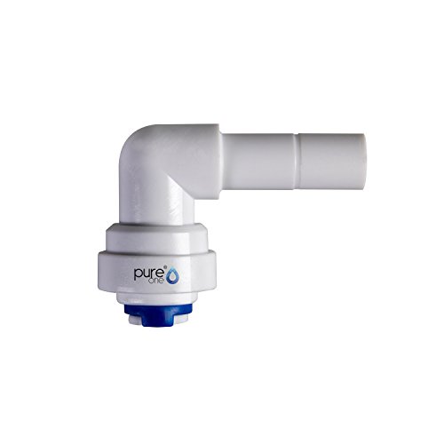 PureOne QF-03B Quick-Fitting - Schnellverbinder 1/4 auf 3/8 (Tülle) Zoll. Ausführung: Ellenbogen | L-Form. Schlauch-Zubehör für Umkehr-Osmose, Wasser-Installationen oder Kühlschranksysteme von Pure One