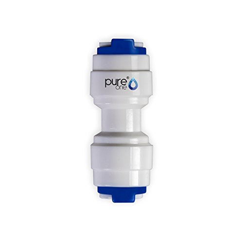 PureOne QF-06A Quick-Fitting - Schnellverbinder 1/4 auf 1/4 Zoll. Ausführung: Gerade | I-Form. Schlauch-Zubehör für Umkehr-Osmose, Wasser-Installationen oder Kühlschranksysteme von Pure One