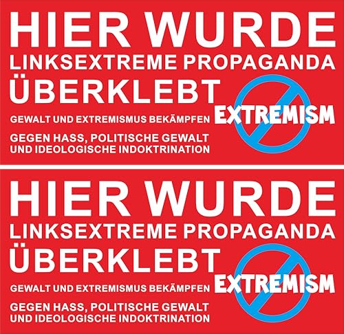 2er Set Autoaufkleber Anti Linksextrem Aufkleber 2 Stück 10x10cm Wetterfest & UV-beständig Überklebt Linksextreme Propaganda Ideal gegen Kommunismus & Linke Parolen (Extremismus) von Pure Print Cut