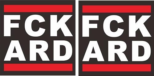 2er Set Autoaufkleber FCK ARD Aufkleber – Wetterfest & UV-beständig – 2 Stück 10x10 cm – Ideal gegen öffentlich-rechtliche Sender & Fake News – Für Auto, Laptop, Protest (ARD) von Pure Print Cut