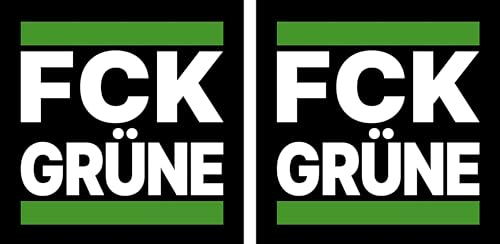 2er Set Autoaufkleber FCK Politik 10x10cm – Selbstklebende Anti-Politik Sticker für Auto, Motorrad, Laptop, Fenster – SPD, AFD, CDU, CSU, Grüne, Linke, FDP (Grüne) von Pure Print Cut