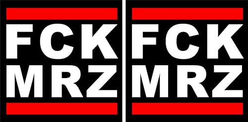 2er Set Autoaufkleber FCK MRZ Aufkleber 2 Stück 10x10 cm Wetterfest UV-Schutz Politisches Statement Gegen Regierung Deutschland Robustes Outdoor Material (MRZ) von Pure Print Cut