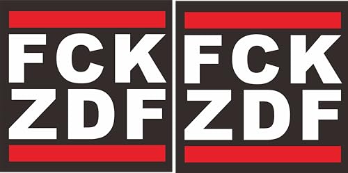 2er Set Autoaufkleber FCK ZDF Aufkleber Wetterfest und UV-beständig 2 Stück 10x10 cm Ideal gegen öffentlich-rechtliche Sender und Fake News Für Auto, Laptop, Protest (ZDF) von Pure Print Cut