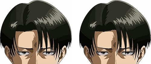 Anime Autoaufkleber 9 cm - 2 Stück Peeker im Set - Attack on Titan Design - 6 Charaktere Auswahl - Langlebige Vinyl Sticker (Levi) von Pure Print Cut