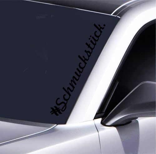 Auto Aufkleber Schmuckstück wetterfest UV beständig rückstandsfrei entfernbar konturgeschnitten für Auto Fenster Laptop 55 cm breit in Weiß Schwarz oder Hologram Premiumfolie, Schwarz von Pure Print Cut