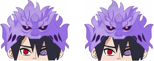 Naruto Shippuuden Auto Peeker Anime Sticker - 2 Stück Ninja Aufkleber - 9 cm Boruto Design für Autos und Laptops (Sasuke) von Pure Print Cut