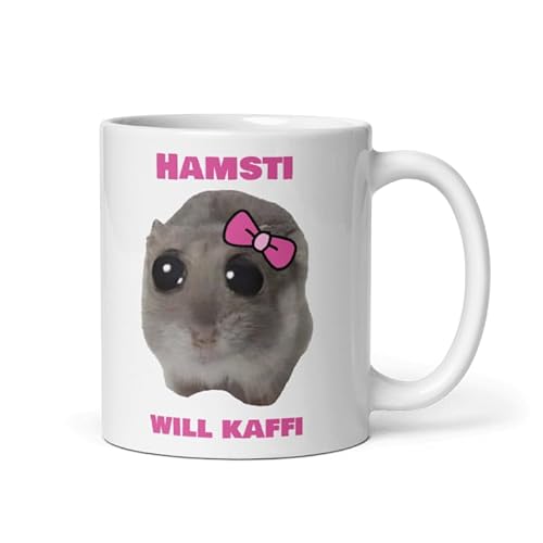 Sad Hamster Meme Lustige Tassen Hamsti mit Sprüchen | Ideal für Kakao & Kaffee | Robuste Keramik | 330 ml Fassungsvermögen | bekannt aus TikTok von Pure Print Cut