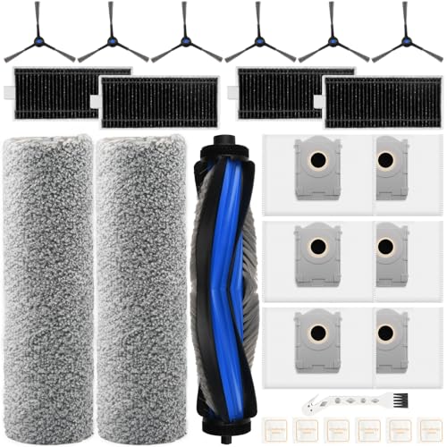 26 Stück Zubehörset für ECOVACS DEEBOT X8 Omni/X8 PRO Omni, 6 Staubbeutel 2 Rollenlappen 6 Seitenbürsten 4 Filter 1 Rollbürste 1 Reinigungsbürste 6 Vanillechips, Ersatzteile Saugroboter Zubehör von Pure Realm